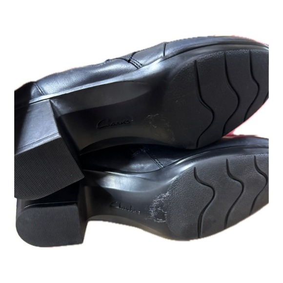 Women's Clarks Collection Zip Up Clogs Booties Shoes Size 10 Black NWT - Picture 6 of 7